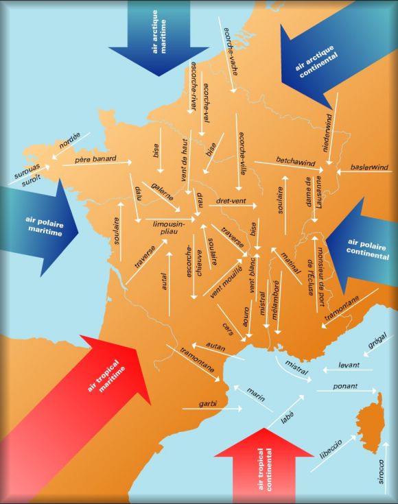Carte des vents en France